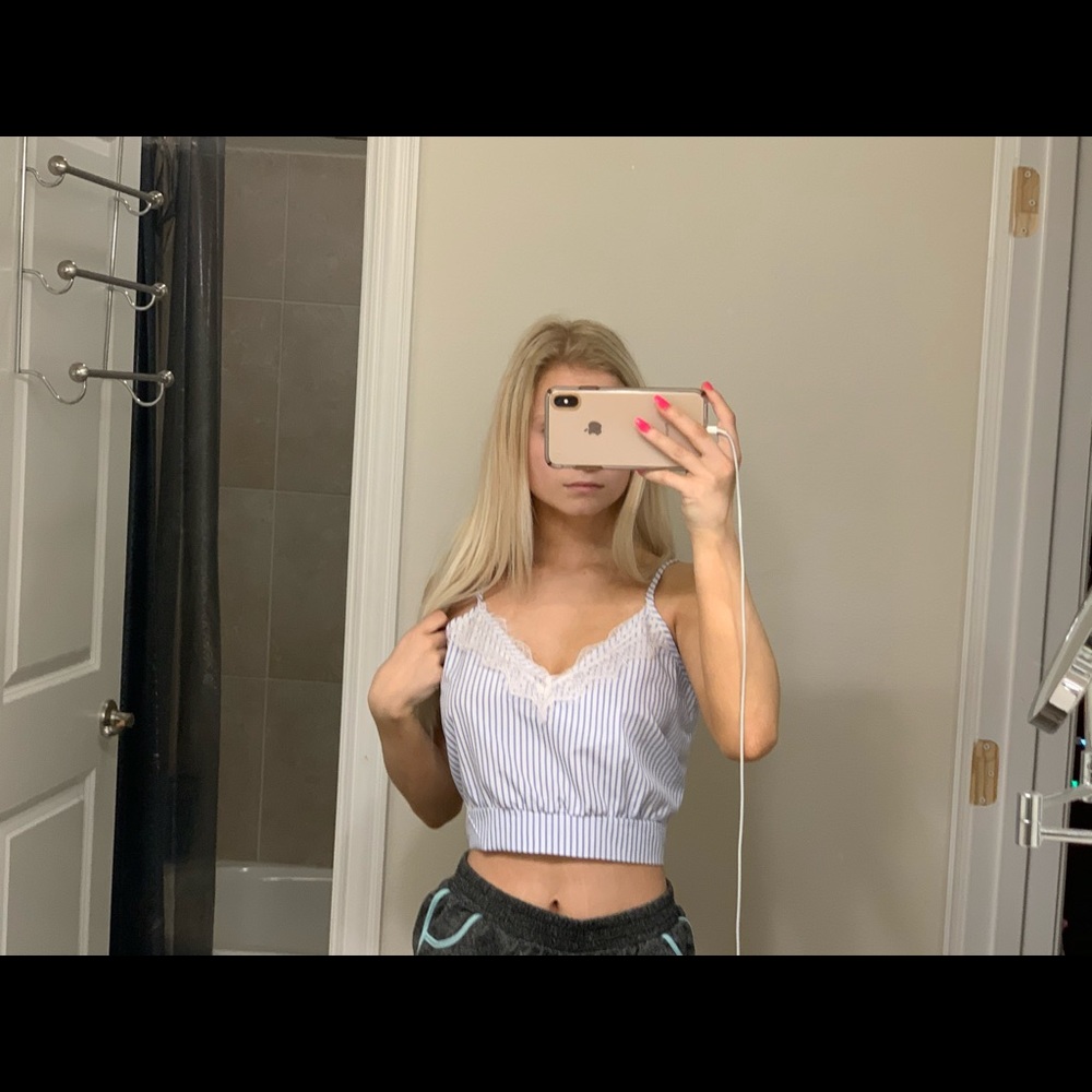 stripped tight crop top